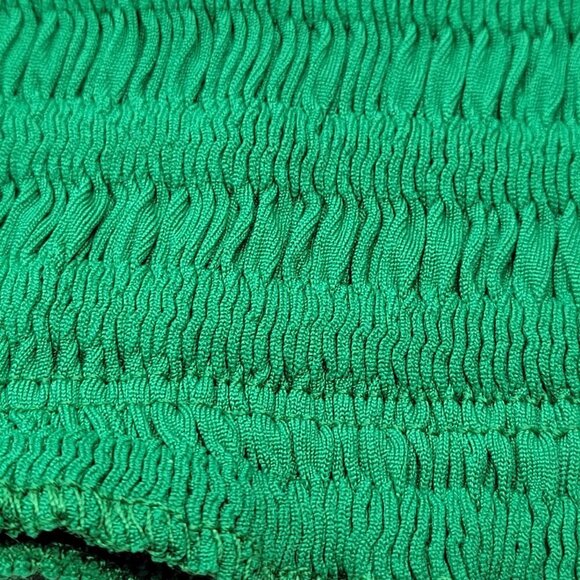 Green Sexy Crop Top Strapless Tube Top Smocked Stretchy Summer Bandeau - NEW - Picture 6 of 10